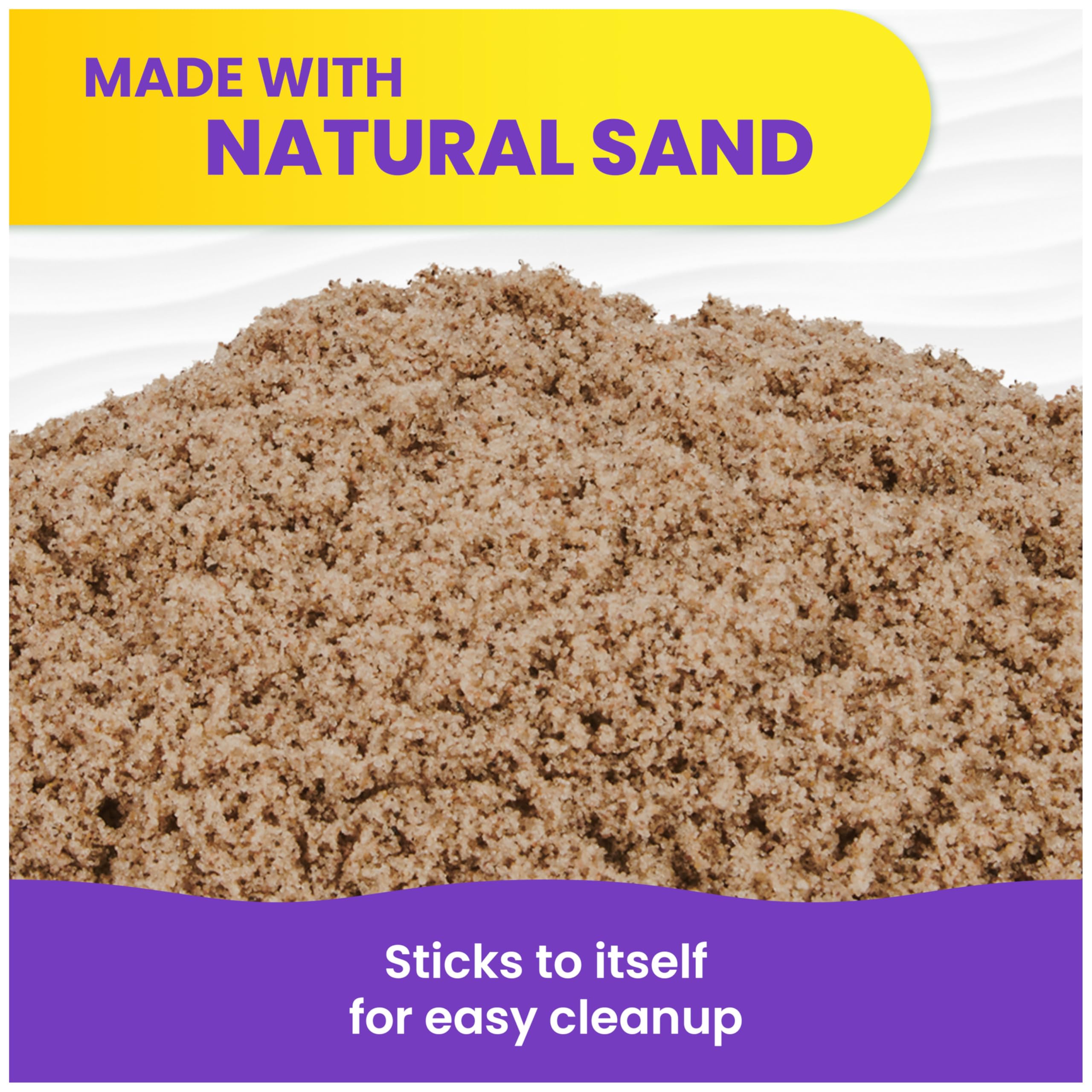 Resealable zipper detail on Kinetic Sand bag ensuring freshness and easy storage