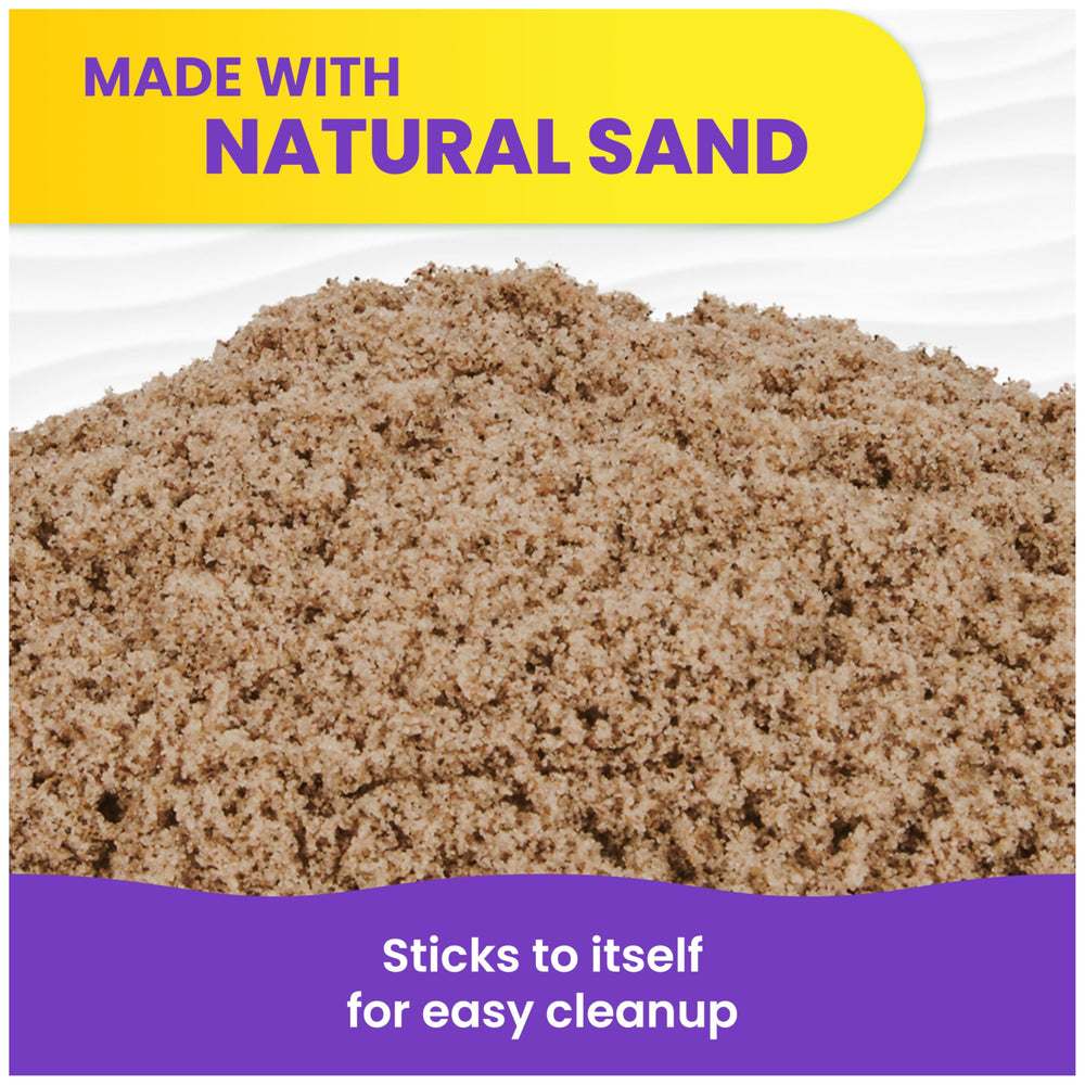 Resealable zipper detail on Kinetic Sand bag ensuring freshness and easy storage