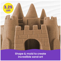 Child sculpting sand with hands demonstrating Kinetic Sand creative play