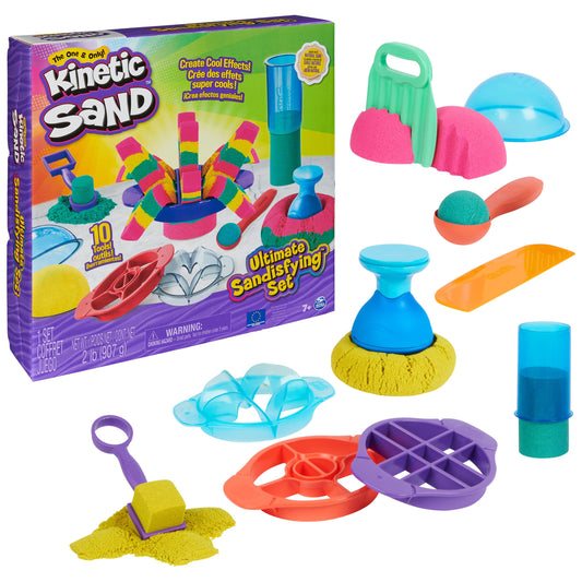 Kinetic Sand front packaging showing kit contents and colorful appeal