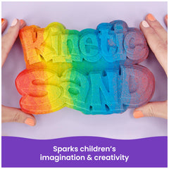 Kinetic Sand displayed with molds showing added playset compatibility