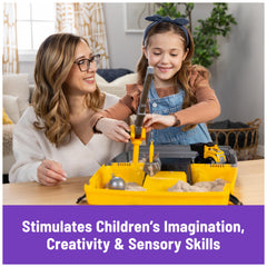 Kinetic Sand wrecking ball in action promotes demolition and rebuild cycles.