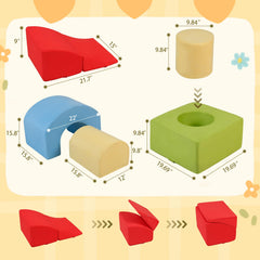 Kinevoli climbing toys foam block stack demonstrates compact space-saving setup for playtime