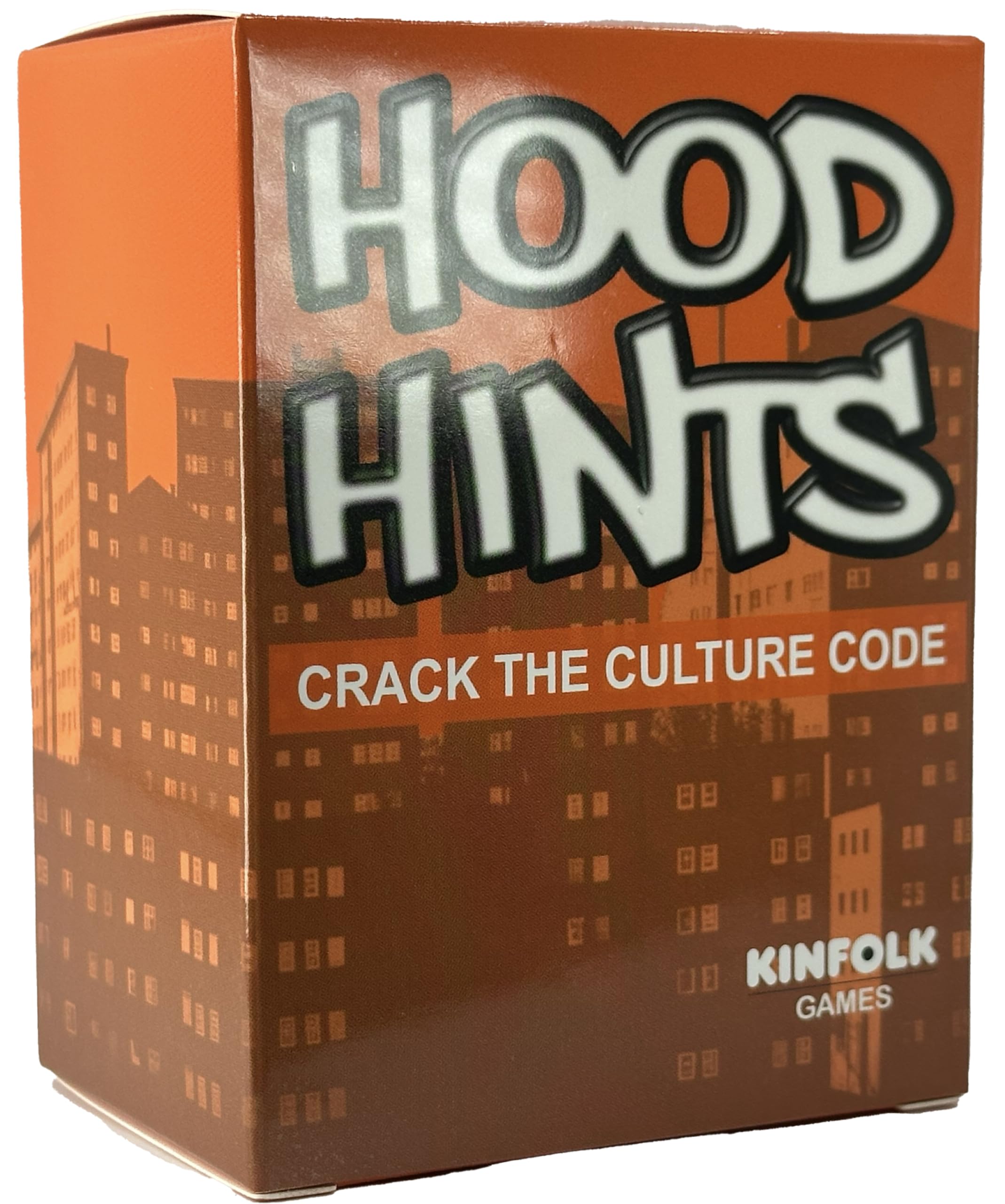 Kinfolk Hood Hints packaging and cards, ready for durable family-friendly game nights.