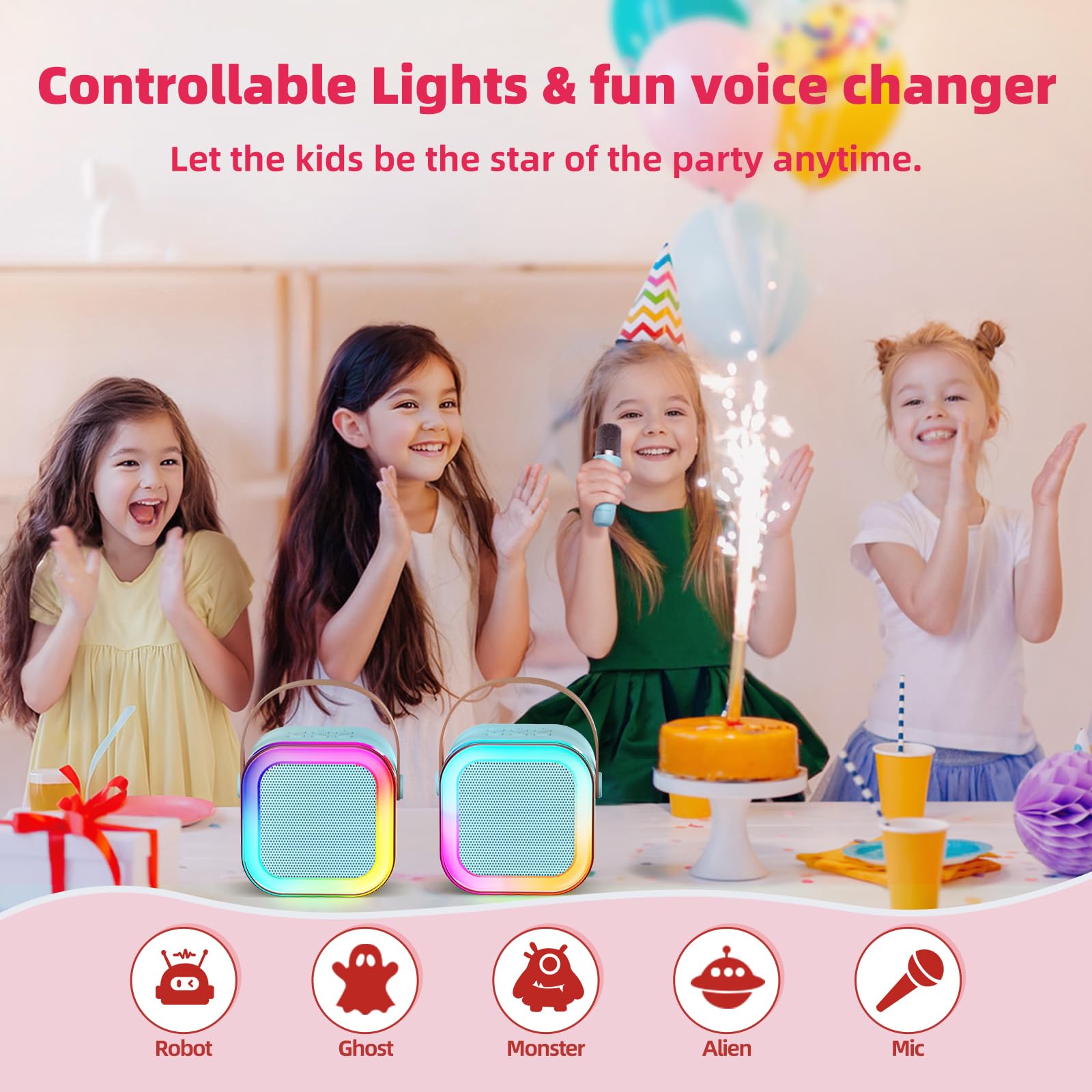 Kinglucky mini karaoke blue Bluetooth connection for seamless streaming.
