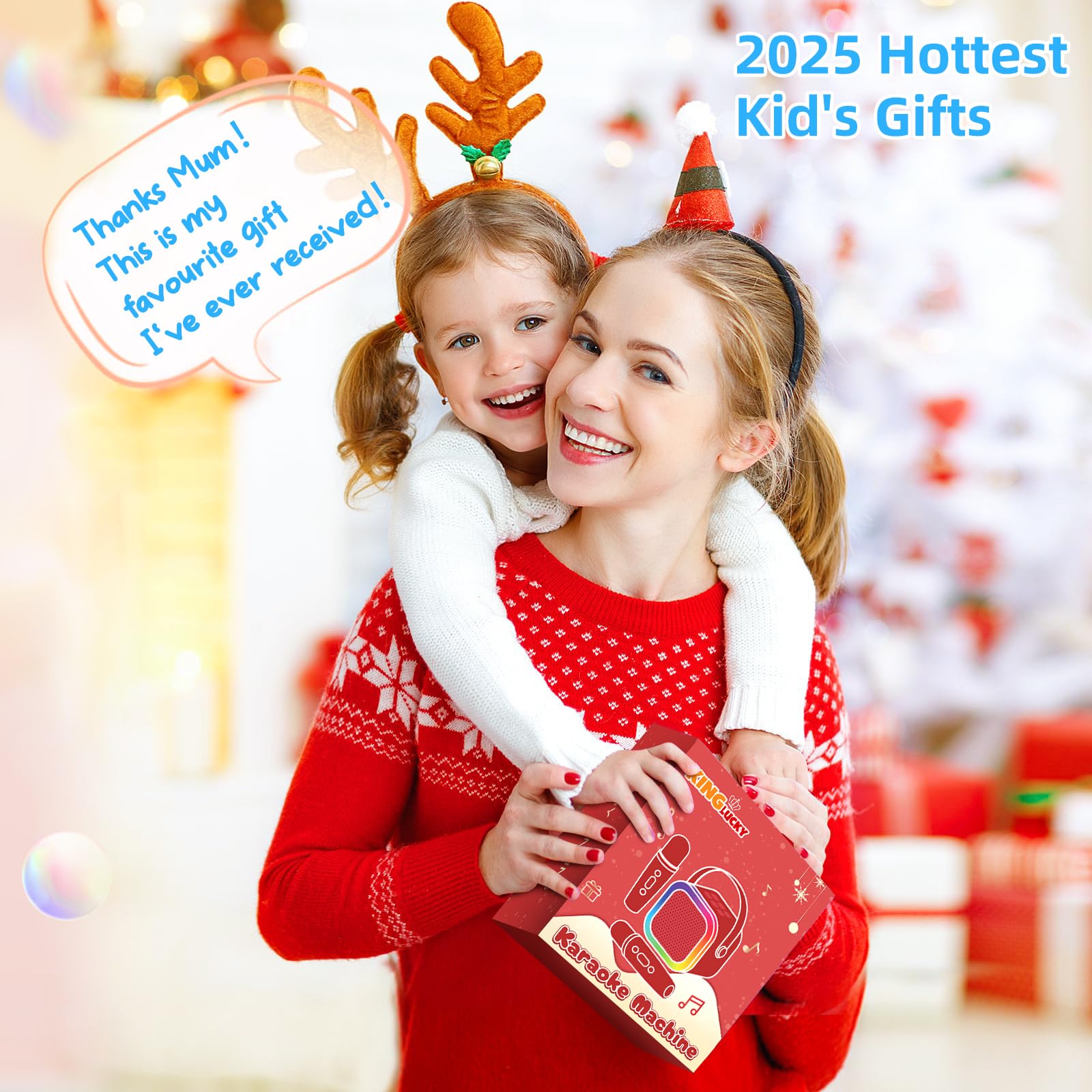Kinglucky mini karaoke machine with durable design for active kids