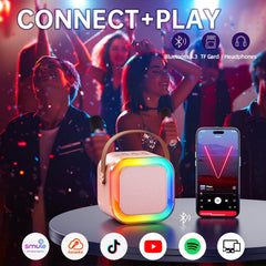 Kinglucky mini karaoke rose gold duet mode for shared fun.