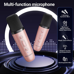 Kinglucky mini karaoke rose gold LED disco lights for party vibes.