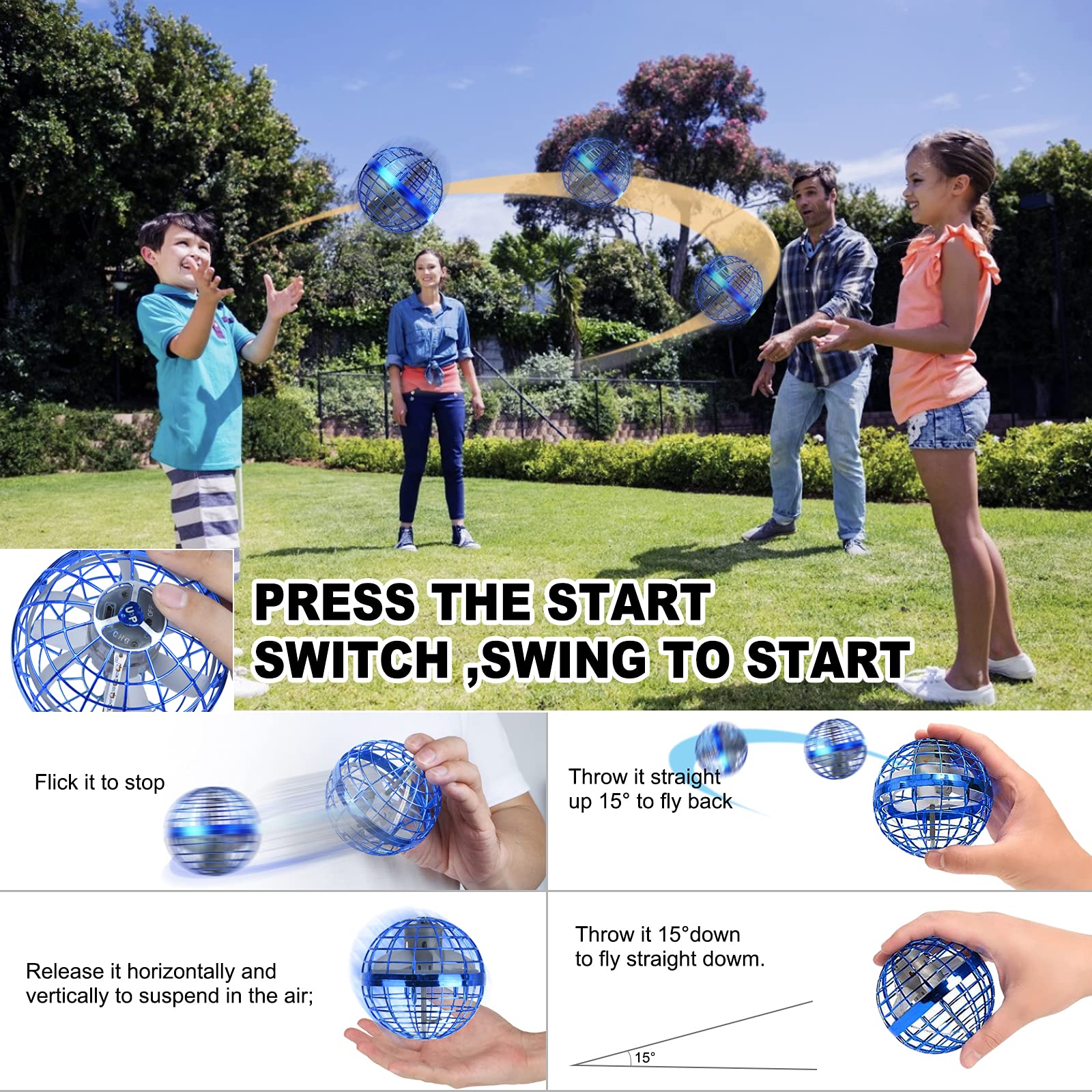 Kingroad Flying Orb Ball USB rechargeable for quick charging sessions.