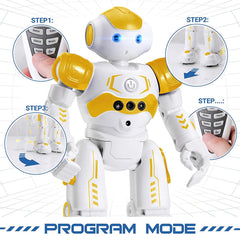 KingsDragon RC robot features blue LED eyes that light up during movement