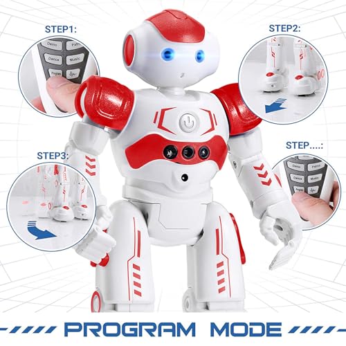 KingsDragon RC Robot dancing and patrolling for interactive fun.