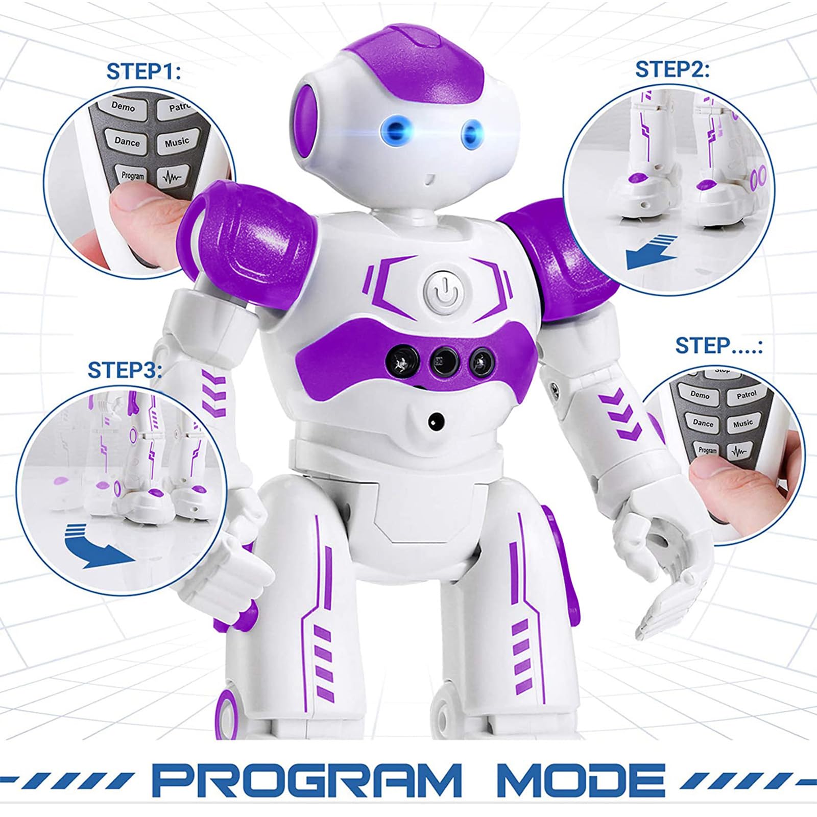 KingsDragon RC robot durable ABS build stands up to active kids' adventures.