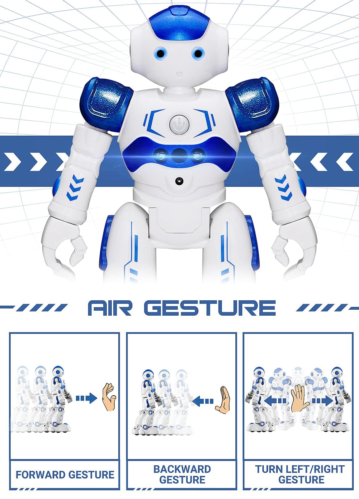 KingsDragon RC robot hand-gesture control demonstrating intuitive motion commands