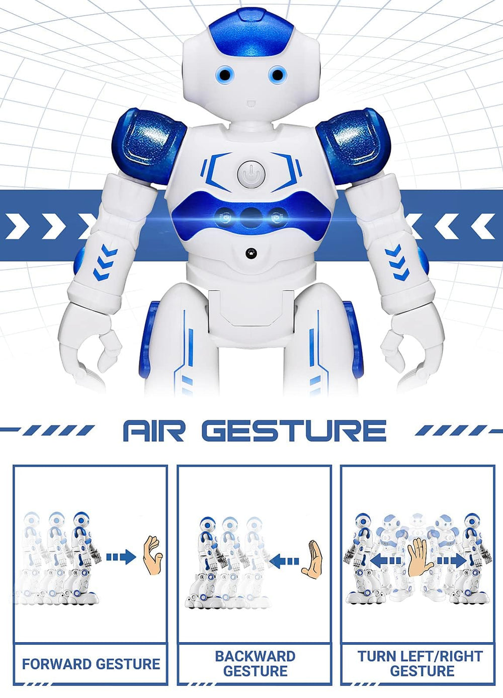KingsDragon RC robot hand-gesture control demonstrating intuitive motion commands