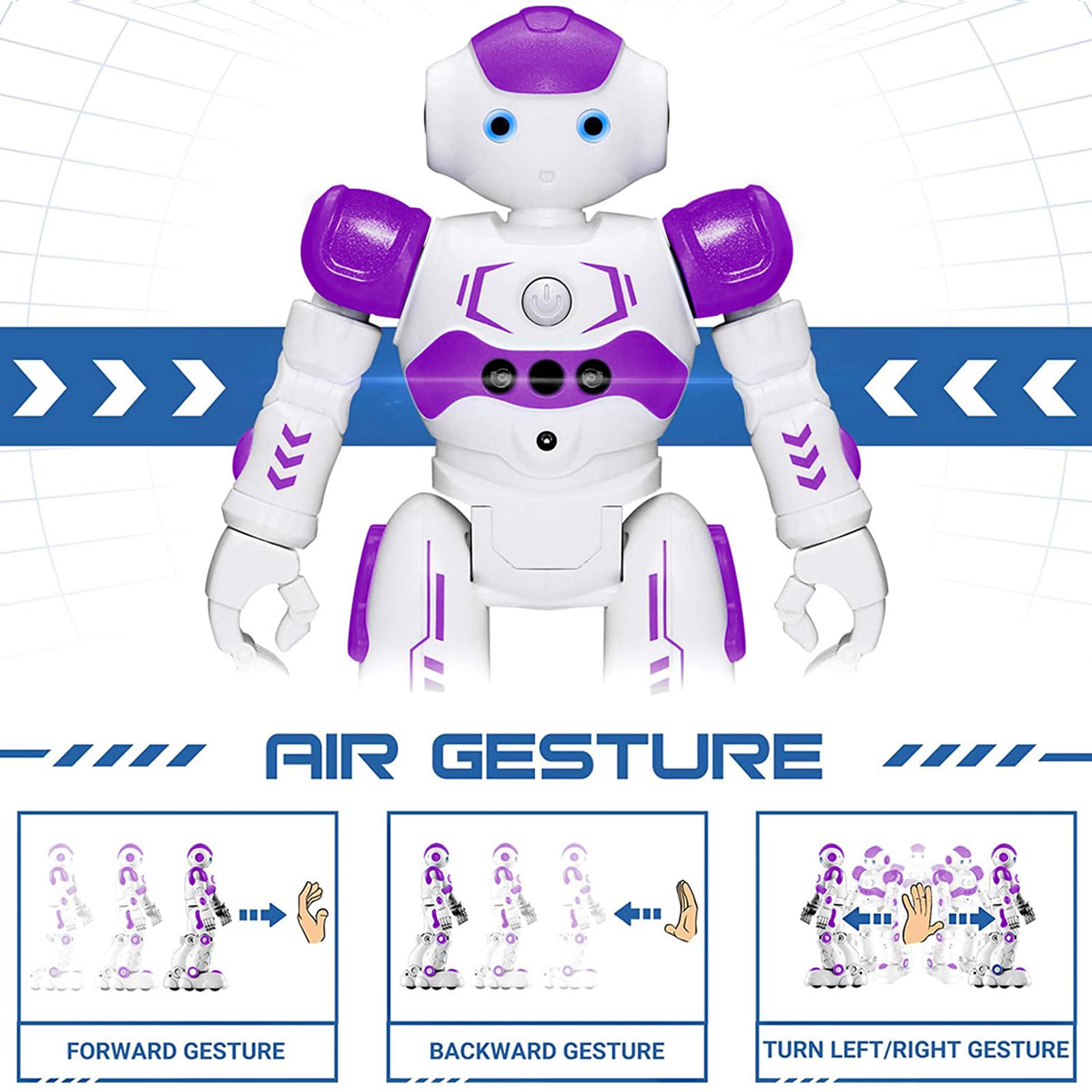 KingsDragon RC robot eye-led lighting enhances engaging play sessions.