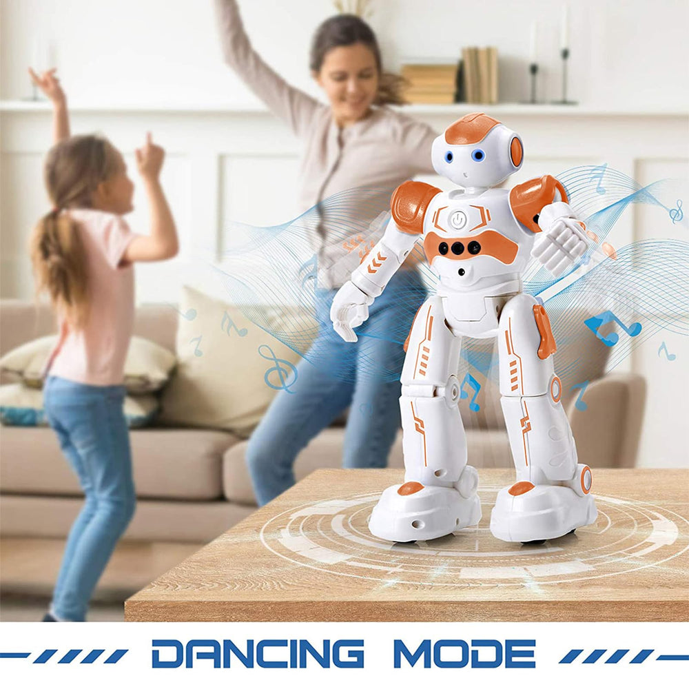 KingsDragon RC robot rechargeable battery powers cordless play via USB.