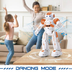 KingsDragon RC robot rechargeable battery powers cordless play via USB.