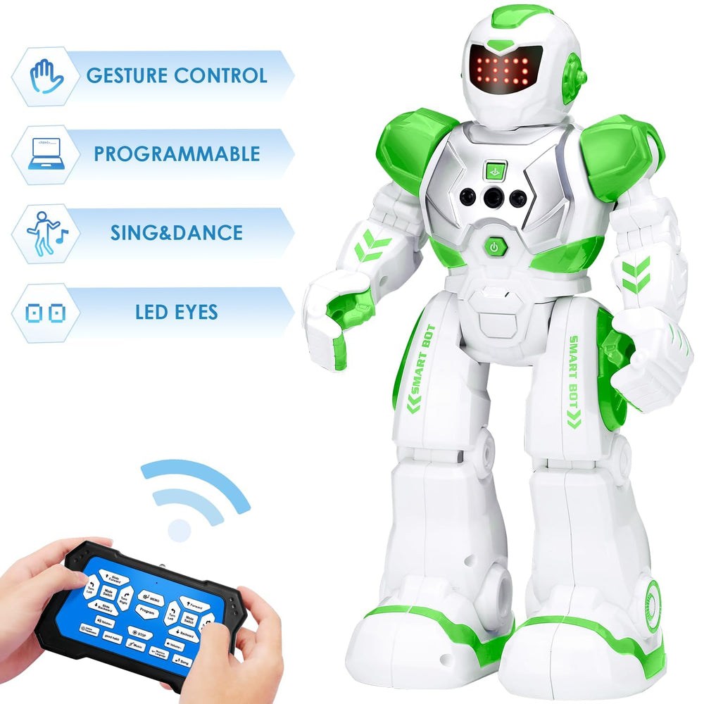 KingsDragon RC remote-controlled robot showing hands-free control and easy operation.