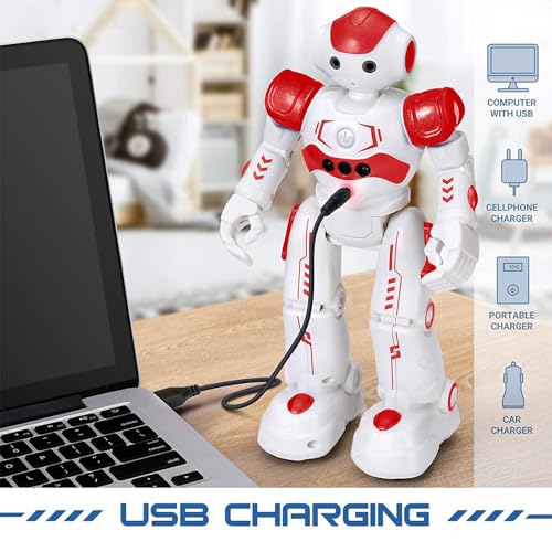 KingsDragon RC Robot USB charging setup keeps playtime ready on the go.