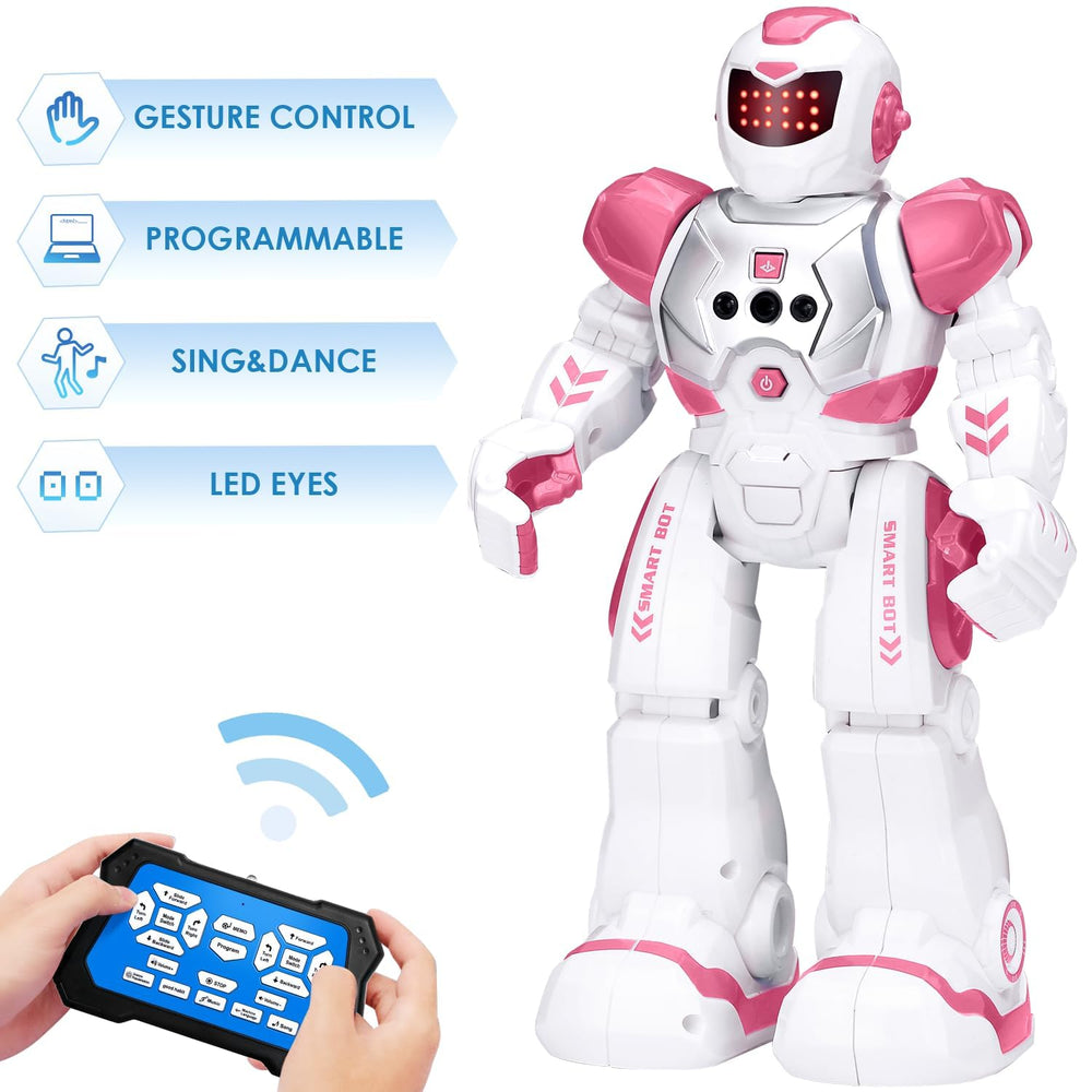 KingsDragon pink remote control robot for precise, kid-directed fun.