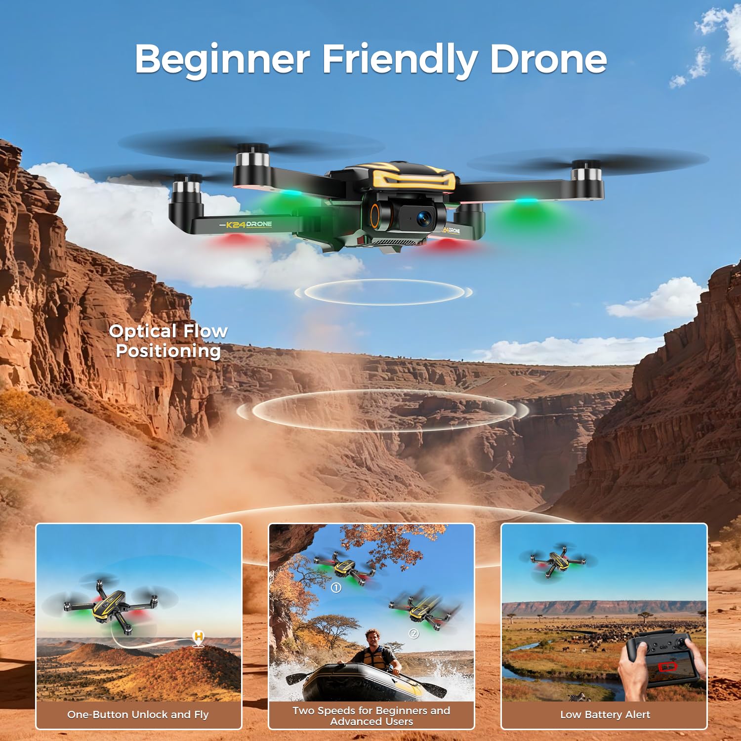 KINGULL FPV drone dual batteries extend flight time up to 32 minutes each