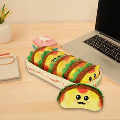 Kingwee tacos display colorful faces with positive phrases.