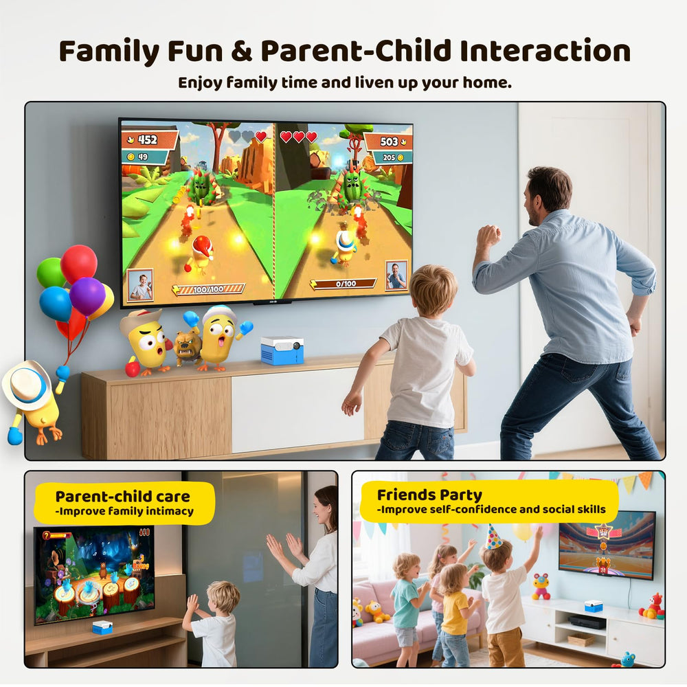 Family-friendly MotionX gameplay encouraging shared moments