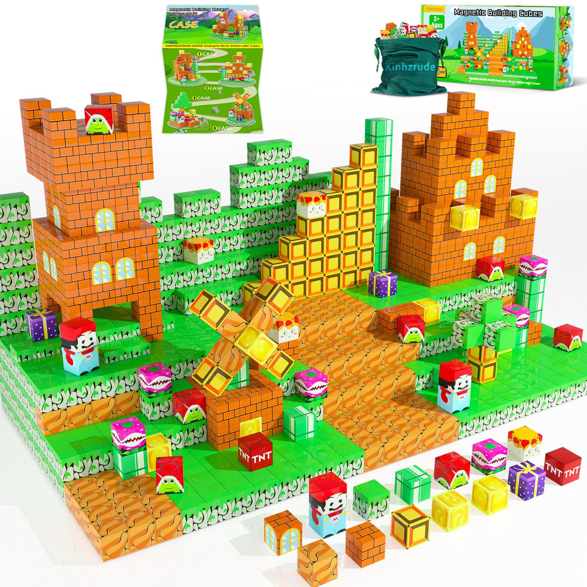 Kinhzrude magnetic blocks 120pcs—empower creative play and spatial thinking.
