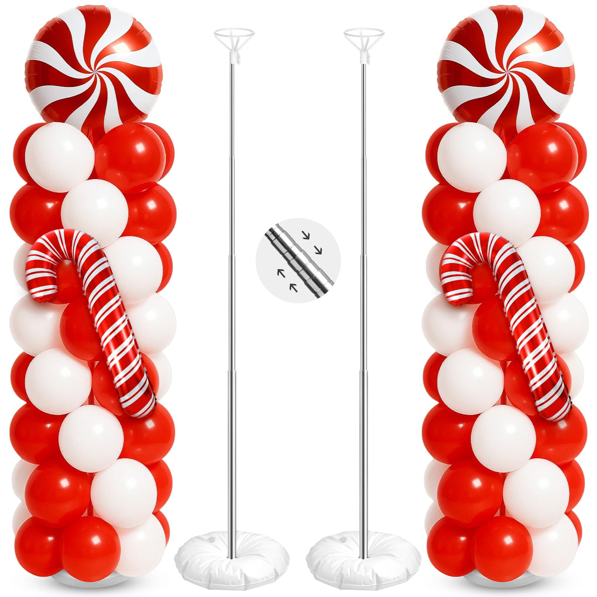 Kinlop Christmas balloon column stand kit creates a grand entrance with festive color.