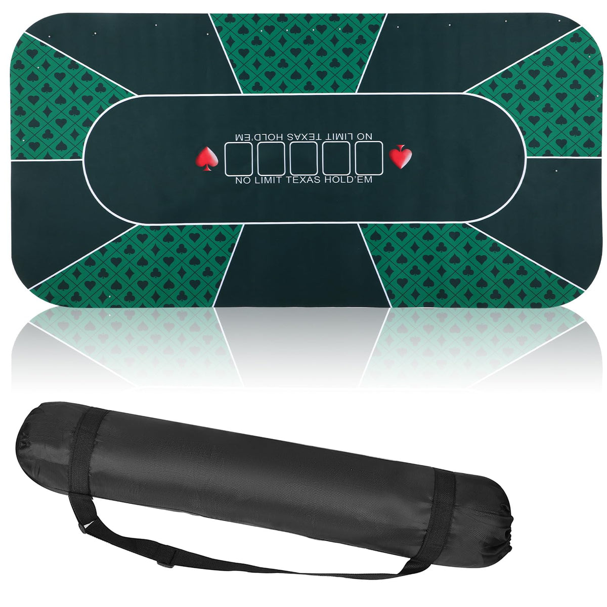 Kinlop poker mat top with large flat surface for easy card play on any table.