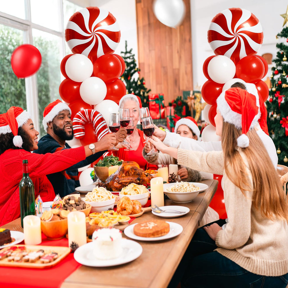 Kinlop red 10-inch latex balloons provide bold party color and cheer.