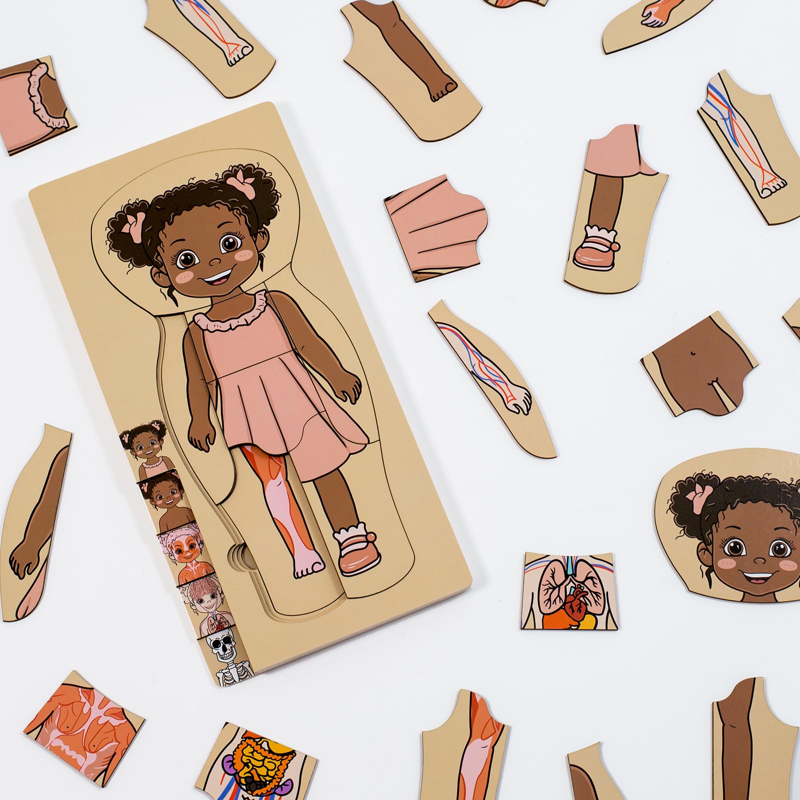 KINOKOSAY My Body Parts Puzzle muscle layer enhances fine motor skills during play.