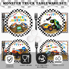 Kinovo Monster Truck napkins absorb spills and celebrate the theme.