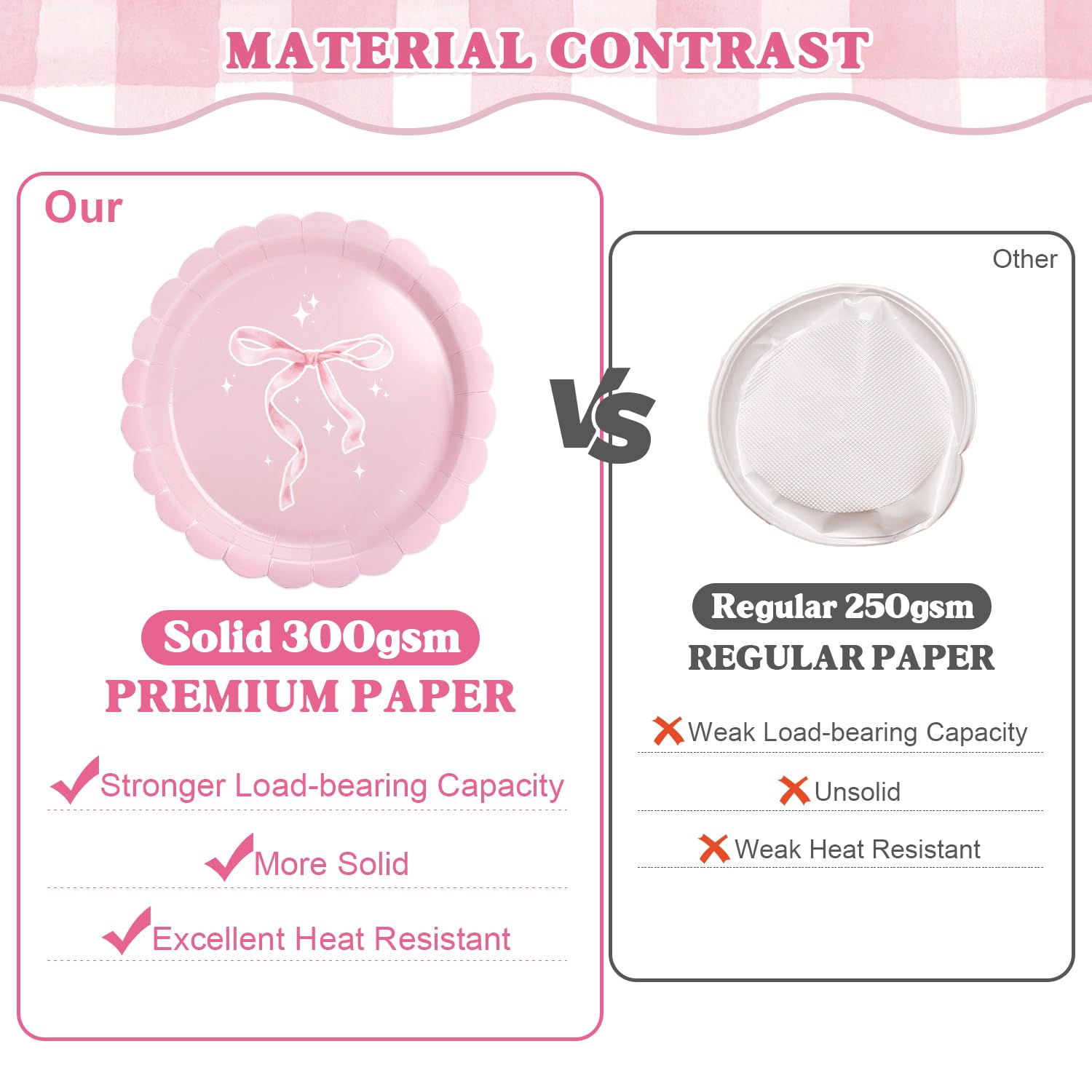 Kinovo pink bow cups for quick serving and cleanup.