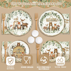 Kinovo woodland tableware 300gsm paper for sturdy hold