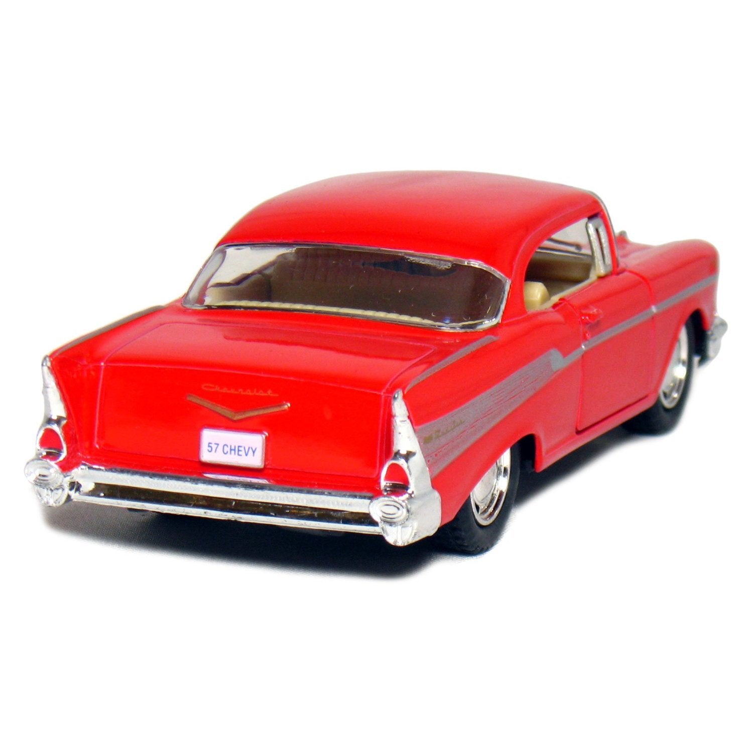 KiNSMART 1957 Chevy Bel Air Coupe rubber tires deliver realistic rolling action