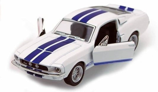 KiNSMART 1967 Shelby Mustang GT500 with opened doors showing interior detail for display.