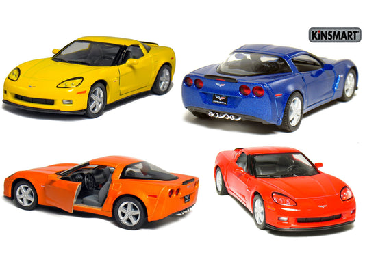 KiNSMART 2007 Corvette Z06 doors open for authentic interactive play.