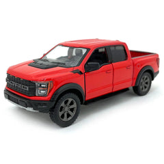 KiNSMART Ford F-150 Raptor blue 5in die-cast model for shelf display and collection