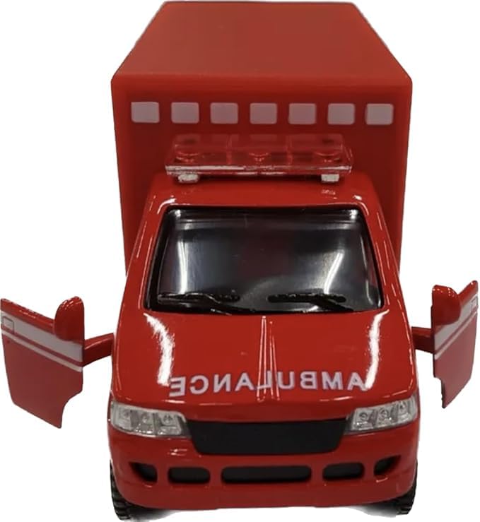 KiNSMART Rescue Team Ambulance shows detailed decals and opened doors.