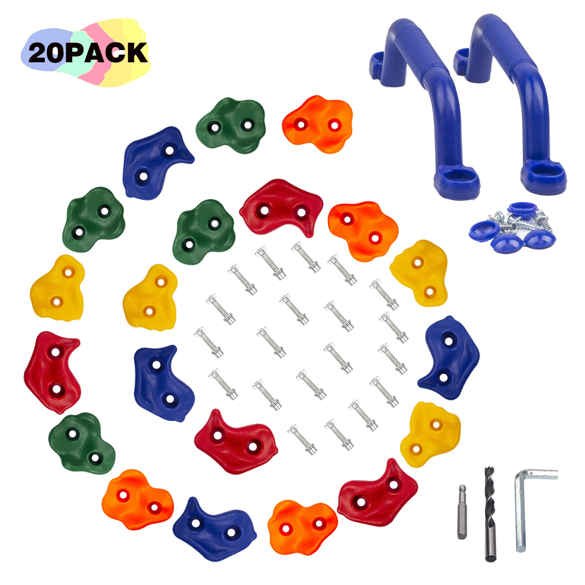 KINSPORY 20pc rock-hold set boosts early motor skills.