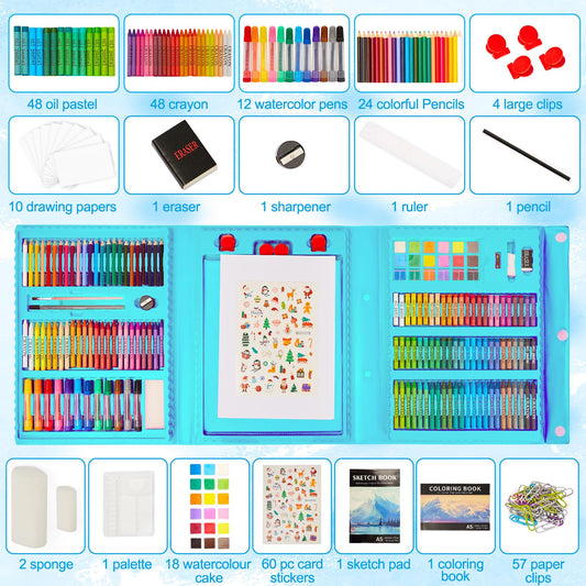 KINSPORY Art Kit double-side easel unfolds for easy drawing sessions