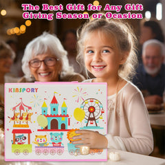 KINSPORY oil pastels and crayons neatly organized in a sturdy case for easy packing.