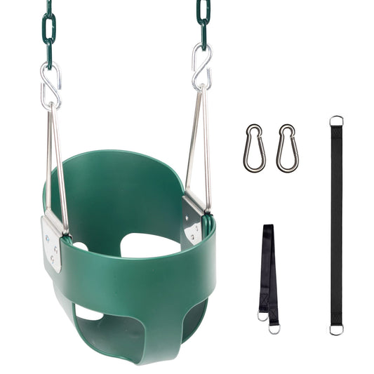 KINSPORY toddler swing with 59-inch coated chains provides durable outdoor fun