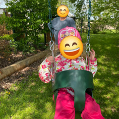 KINSPORY high-back bucket seat supports secure, comfortable swinging for toddlers