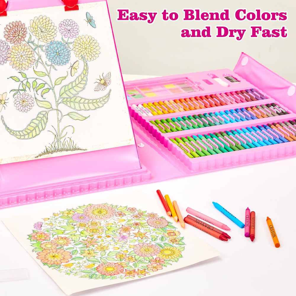 KINSPORY watercolor pens and cakes for soft washes and bright highlights.