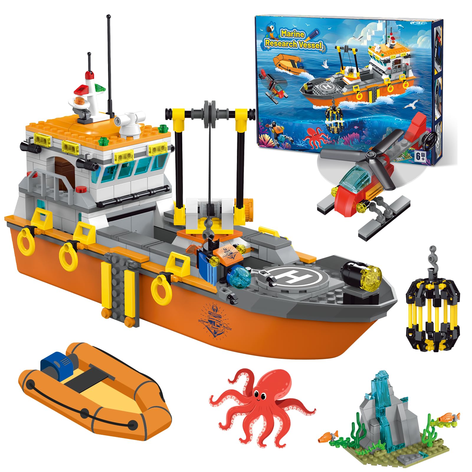 Kiothdre City Ocean Explorer Ship with LED lights for immersive play