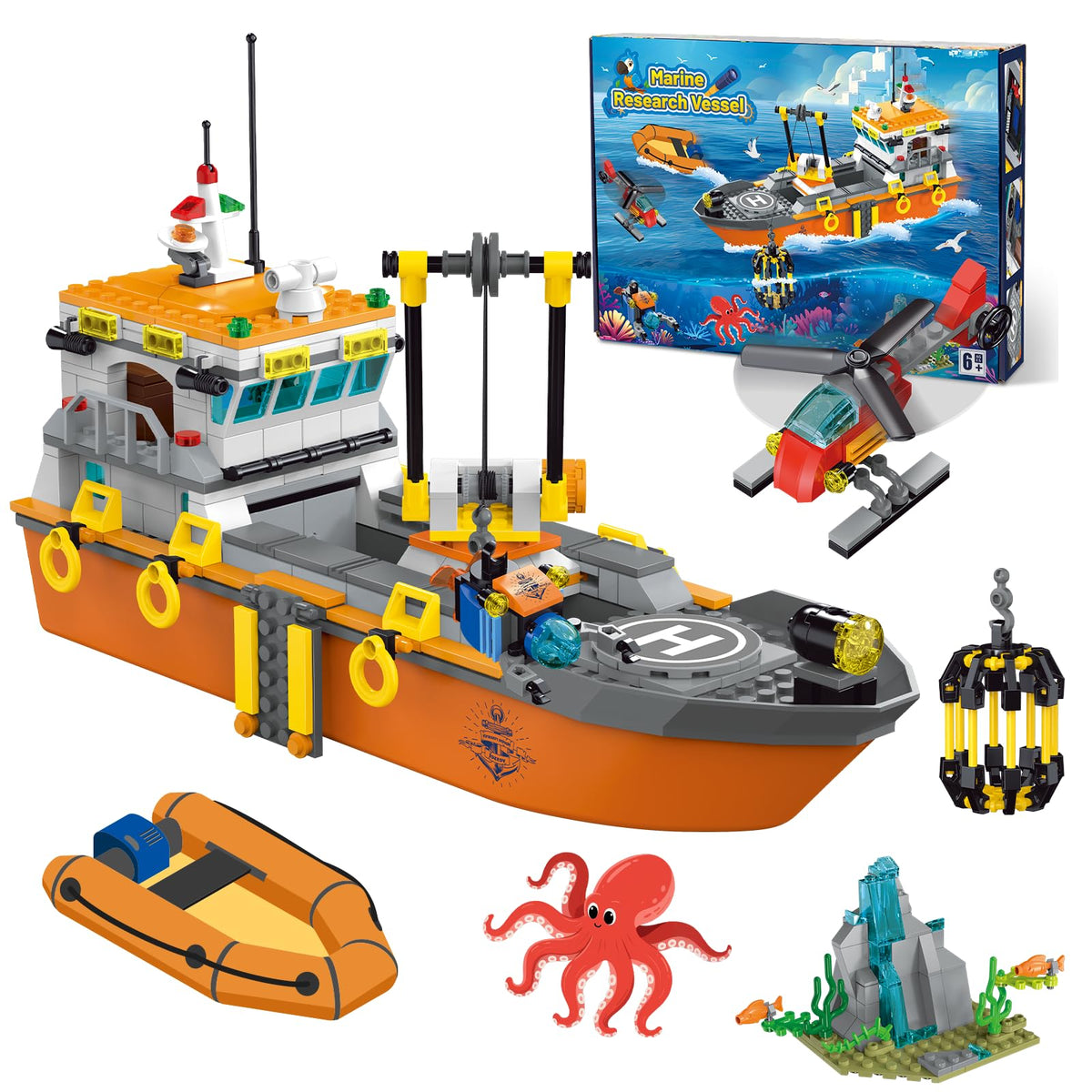 Kiothdre City Ocean Explorer Ship with LED lights for immersive play