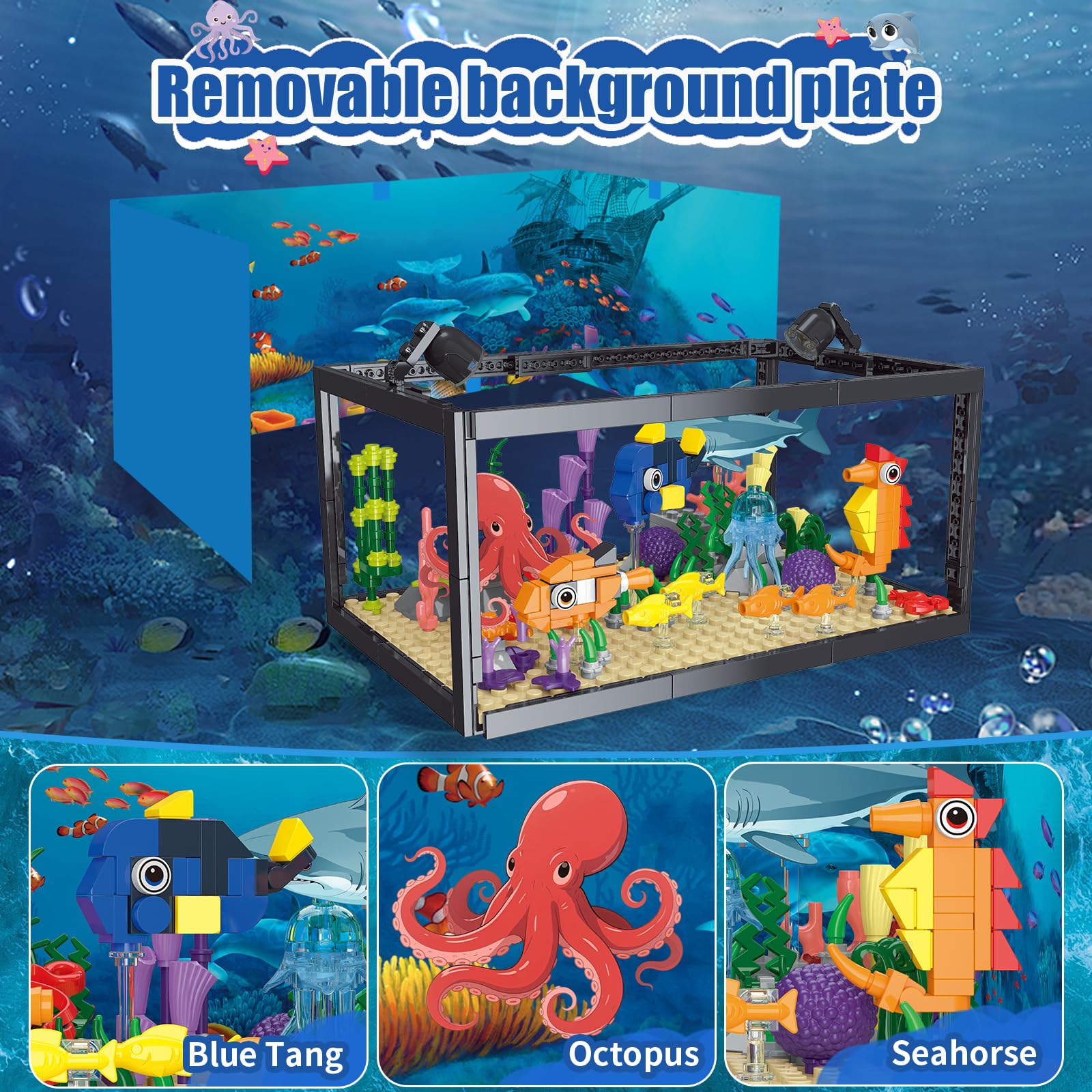 Kiothdre deep-sea fish set enhances color recognition during building.
