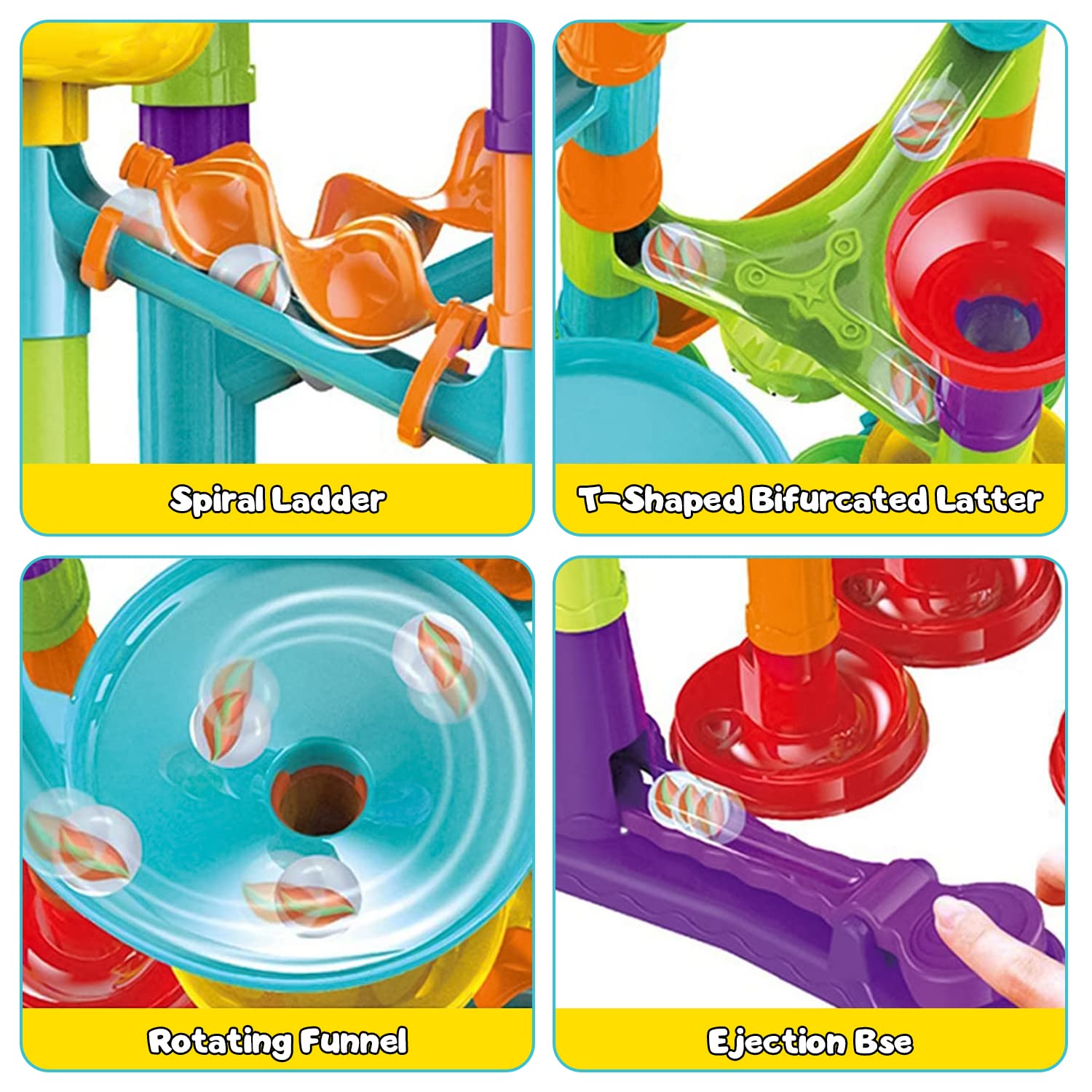 Kipawa Marble Run glass marbles deliver satisfying tactile feedback during play.